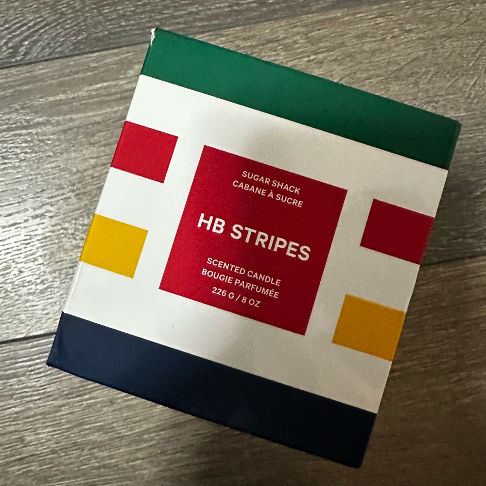 HB Stripes Candle- Sugar Shack Scented- Hudson Bay Company HBC